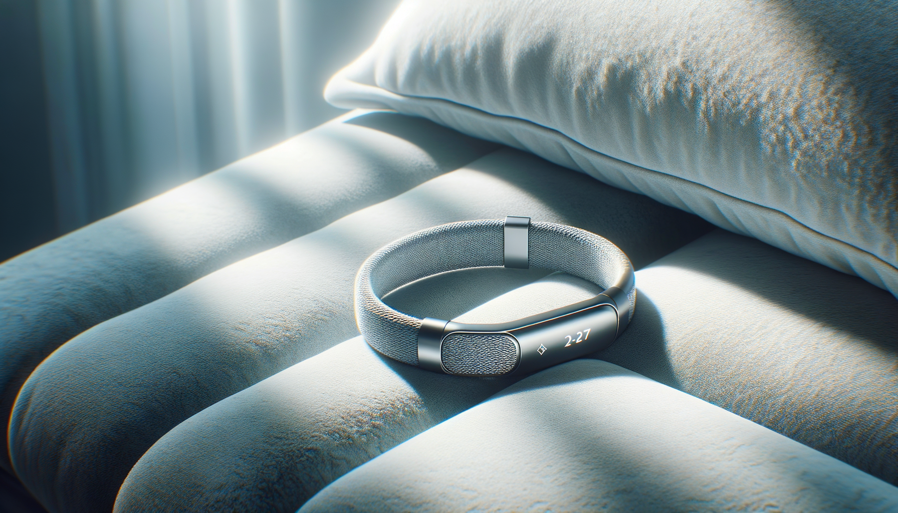 sleek medical bracelet on soft surface with gentle natural light and calming colors