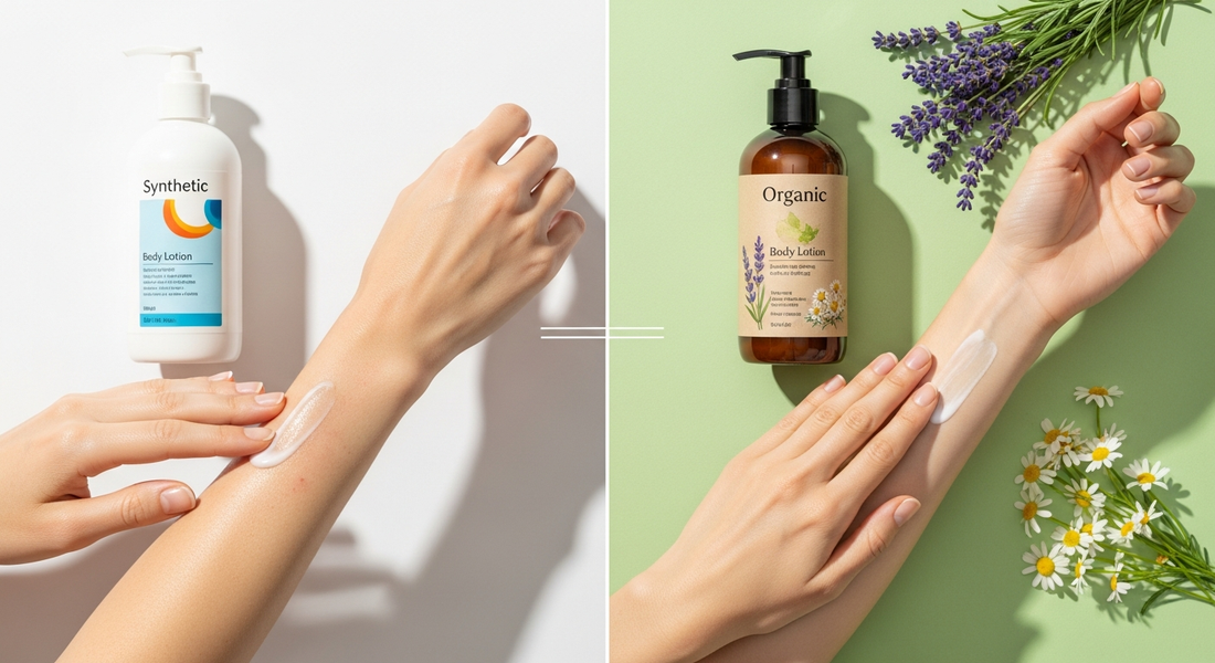 Synthetic vs. Organic: Stop the Burning After Applying Body Lotion - burning skin after lotion, contact dermatitis relief, synthetic vs organic skincare